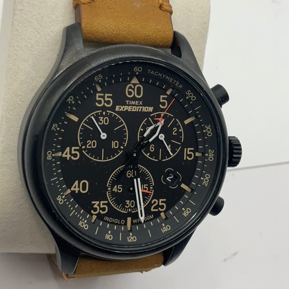 TIMEX EXPEDITION FIELD CHRONOGRAPH TW4B12300 TAN LEATHER STRAP - Picture 3 of 4